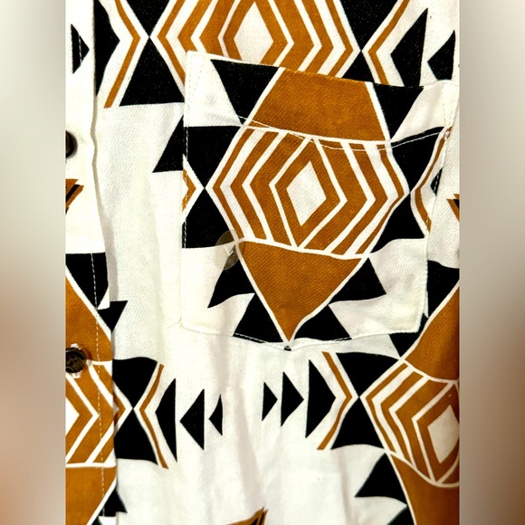 NWOT Pacsun Men’s Western Aztec 100% Cotton Long Sleeve Button Down Shirt Large - Picture 7 of 8